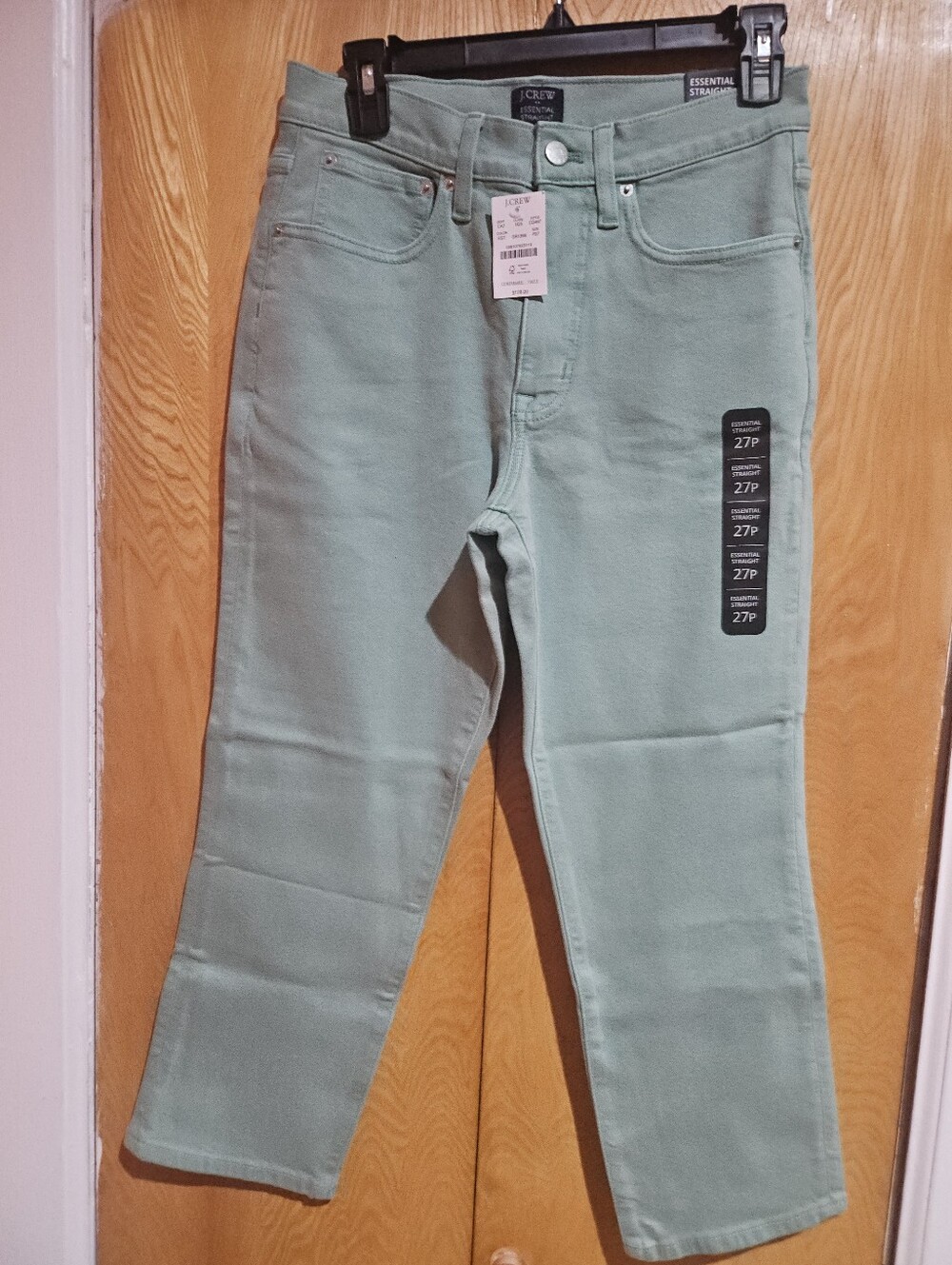 J. Crew Mint Green Straight-Leg Jeans